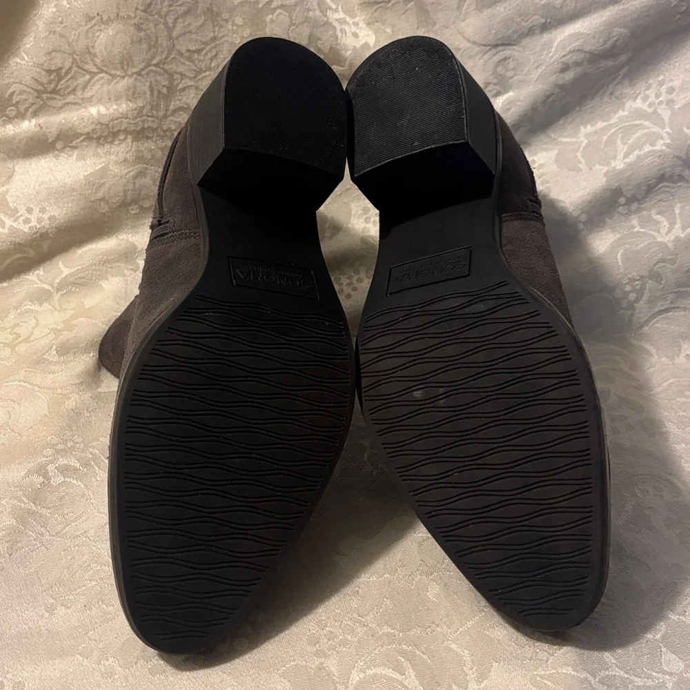Sonoma Goods for Life Sonya Gray Suede Ankle Boots, Size 9 Wide